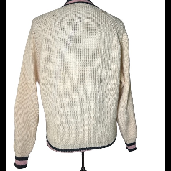 CLAIBORNE Men’s True Vintage Sweater XL 100% Wool PREPPY V-Neck - Picture 4 of 6